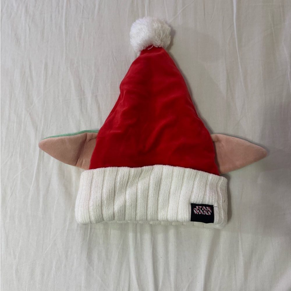 Star Wars Red and White Yoda Santa Hat
